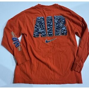 Vintage Y2K Nike Air Check Swoosh Orange Youth M Long-Sleeve T-Shirt